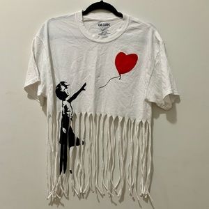 Banksy Girl With Balloon Shredded Shirt 4 Costume